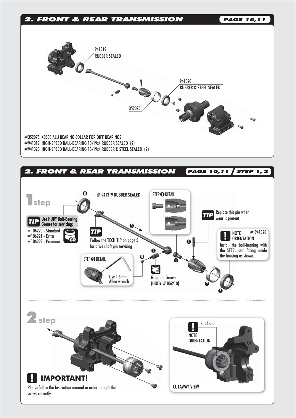 Xray - XB808 2009 (XB808'09) - Supplementary Manual - Page 2