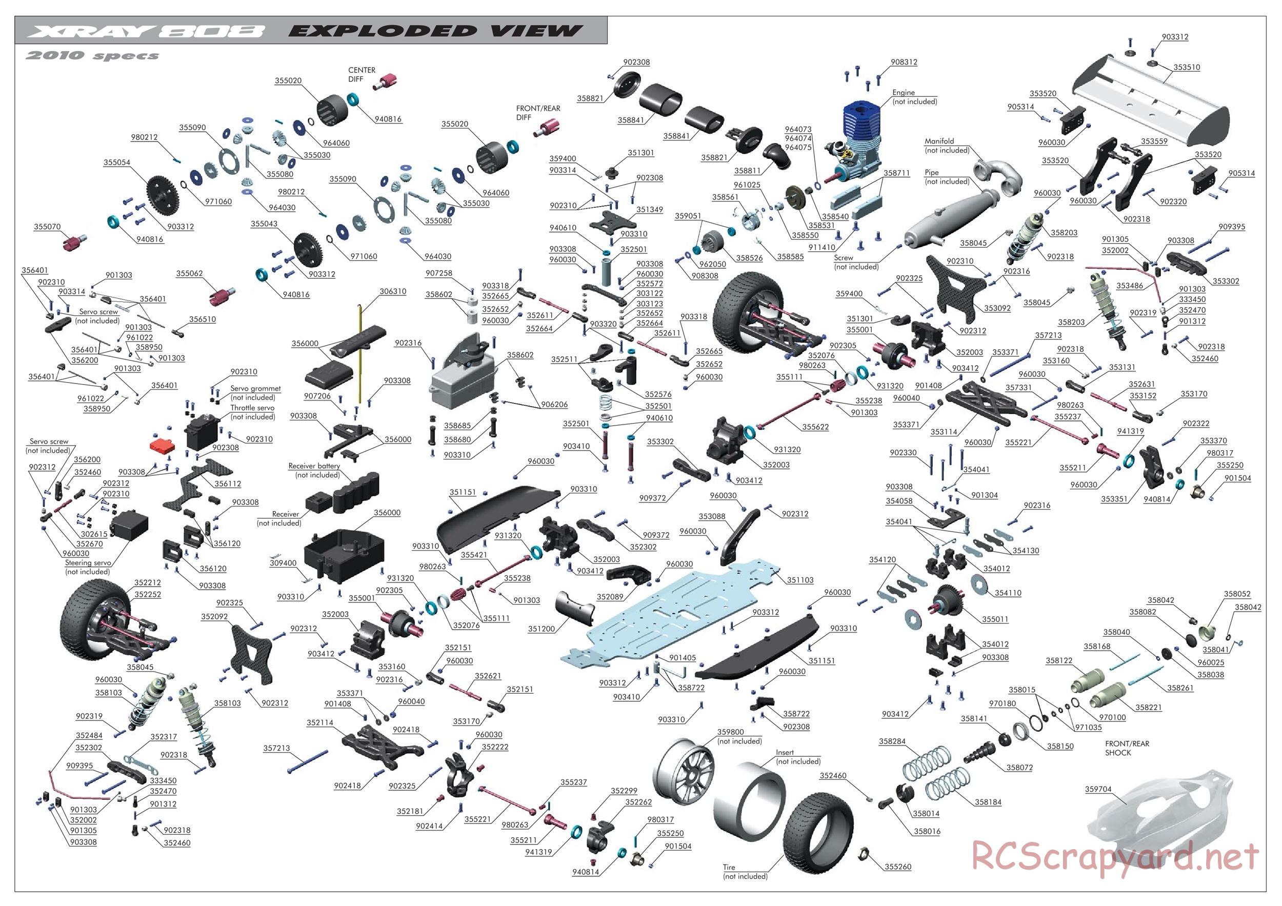 Xray - XB808 2010 (XB808'10) - Exploded View - Page 5