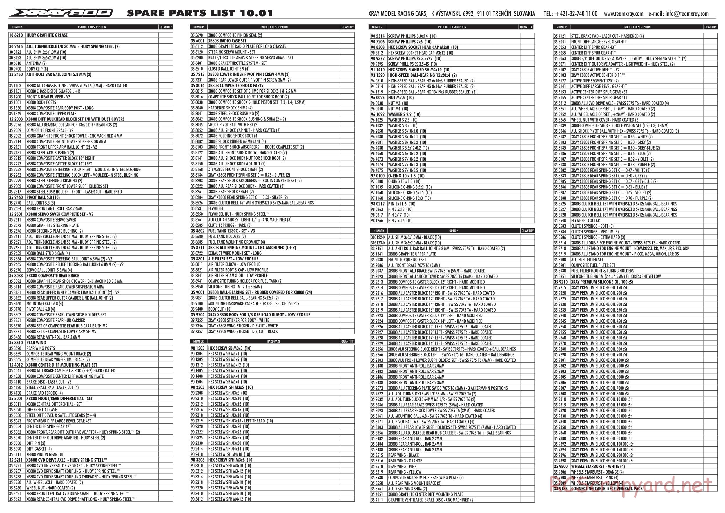 Xray - XB808 2010 (XB808'10) - Parts - Page 6