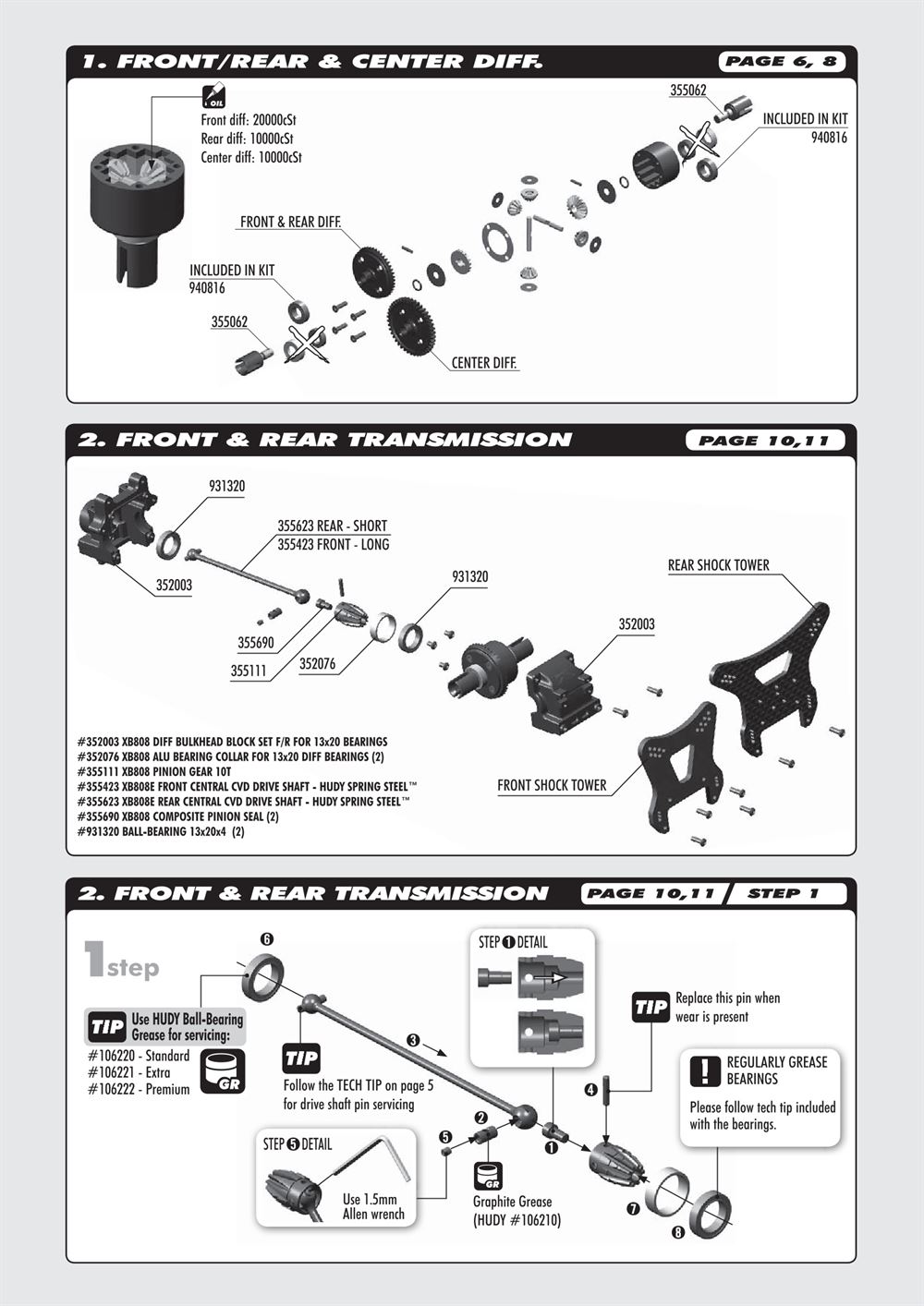 Xray - XB808e - Supplementary Manual - Page 2