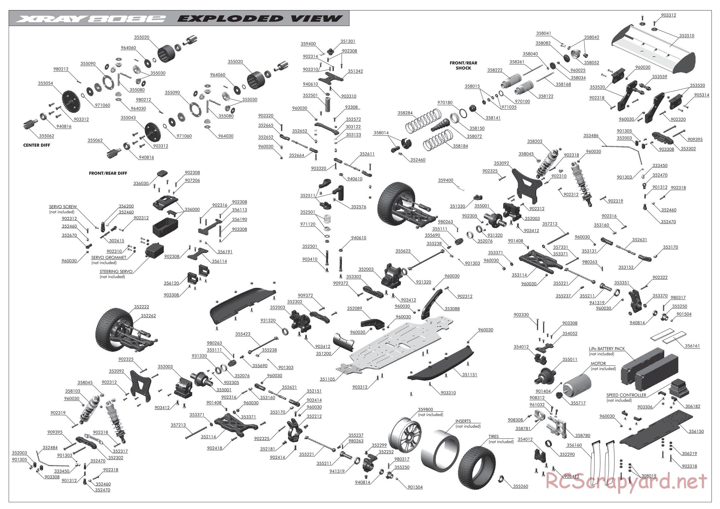 Xray - XB808e - Exploded View