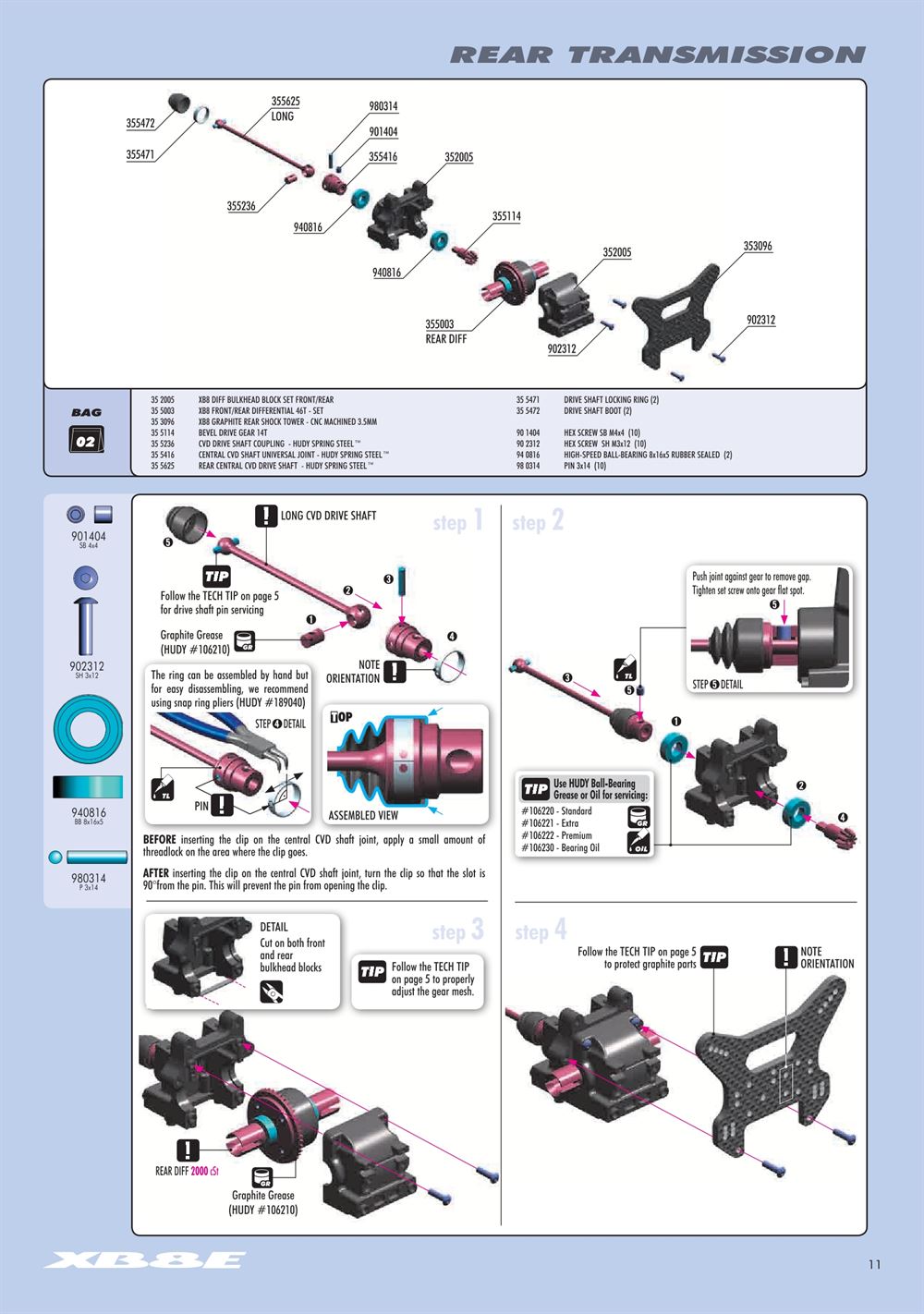 Xray - XB8E 2015 (XB8E'15) - Manual - Page 11