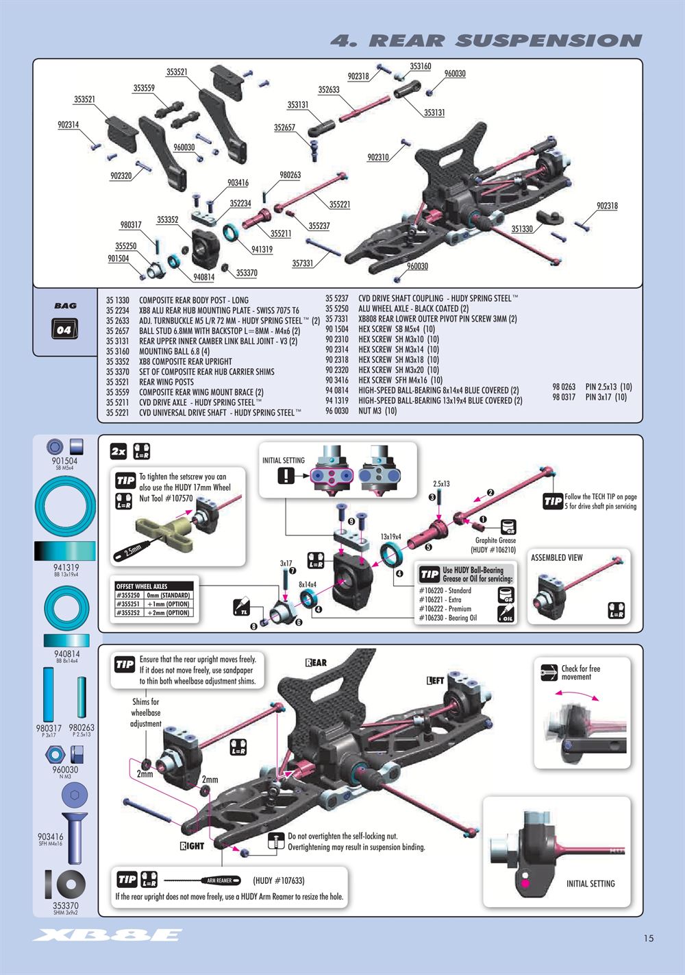 Xray - XB8E 2015 (XB8E'15) - Manual - Page 15