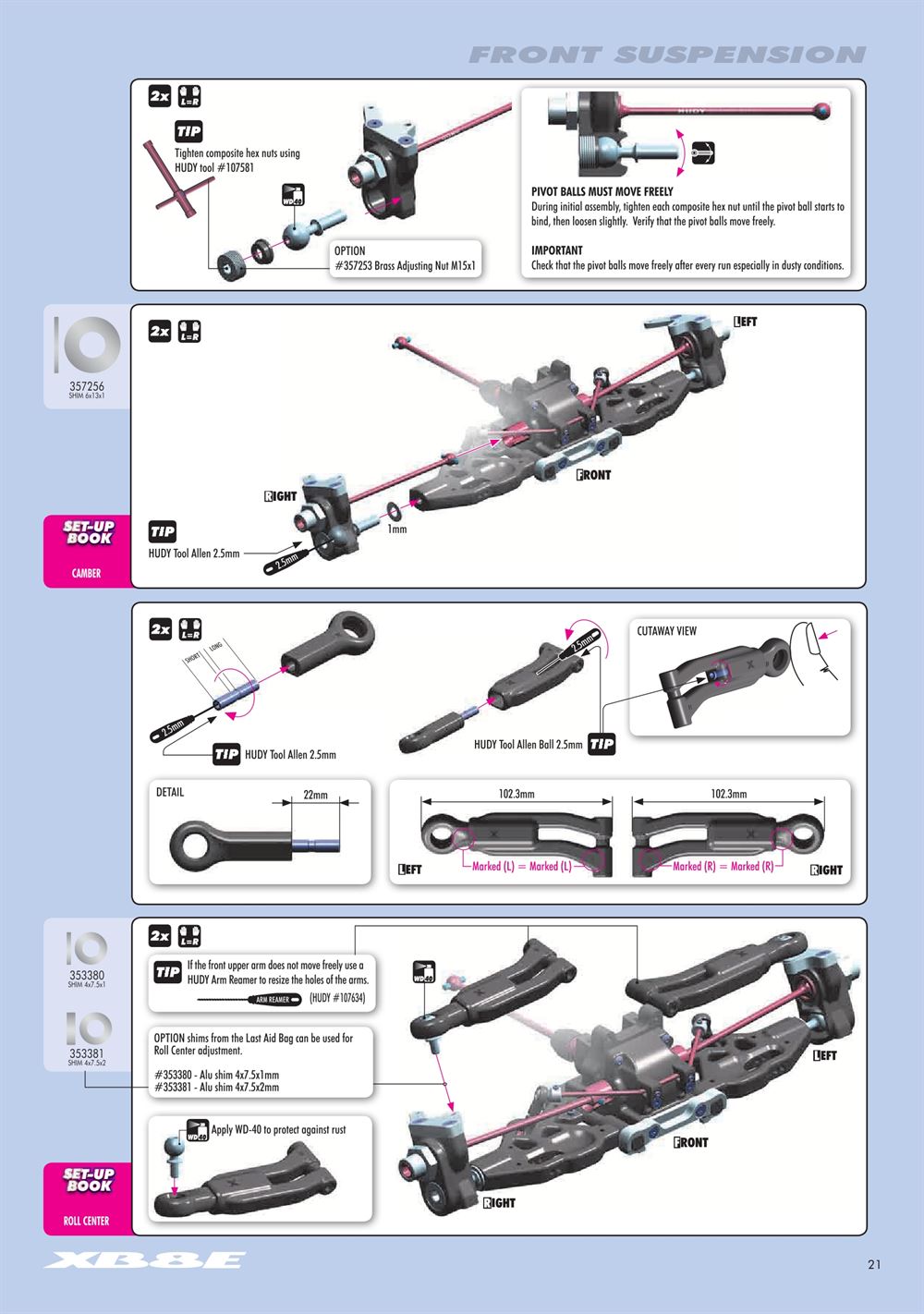 Xray - XB8E 2015 (XB8E'15) - Manual - Page 21