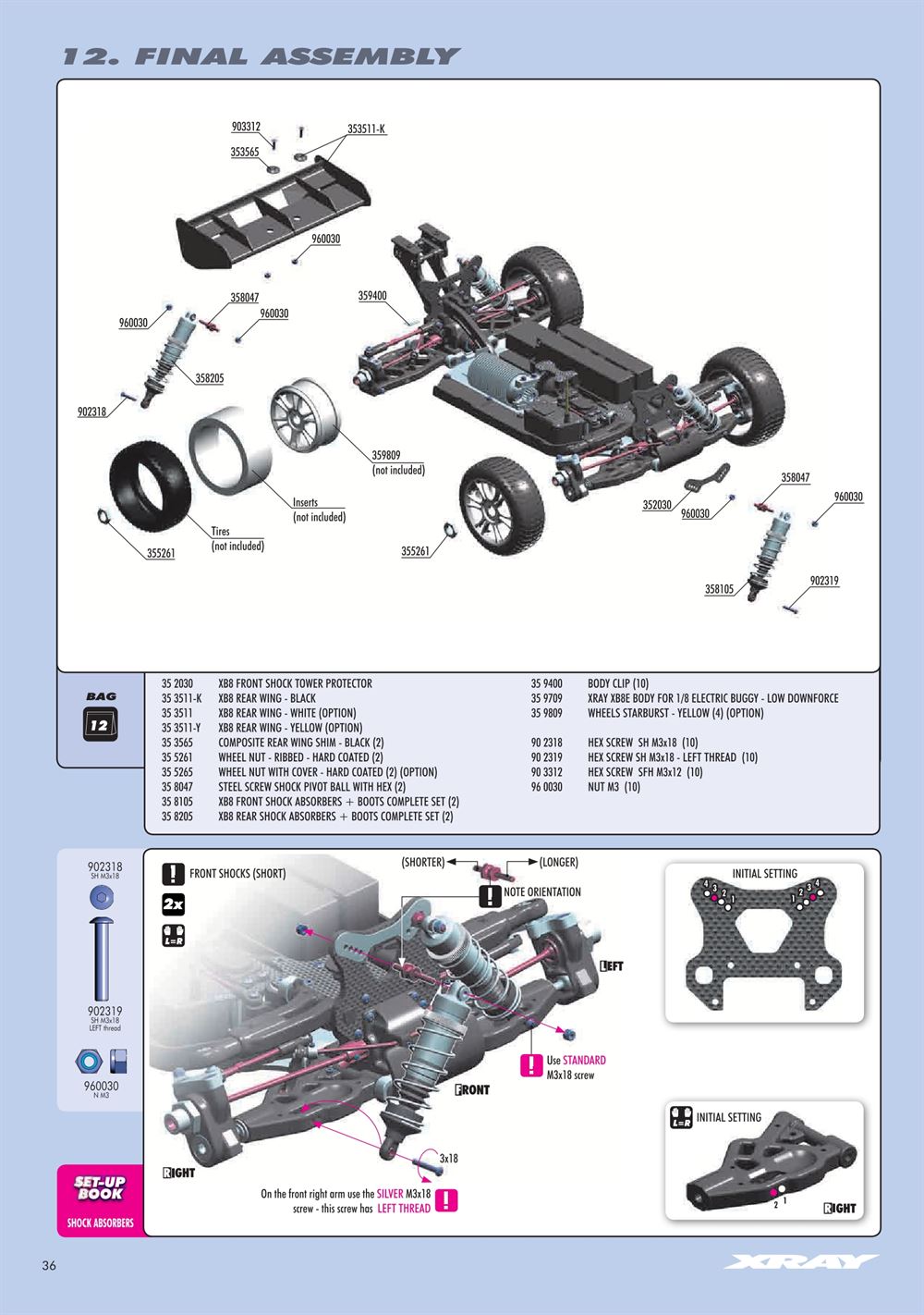 Xray - XB8E 2015 (XB8E'15) - Manual - Page 36