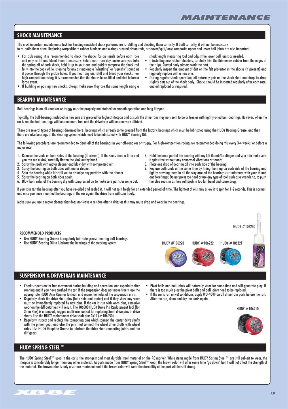 Xray - XB8E 2015 (XB8E'15) - Manual - Page 39