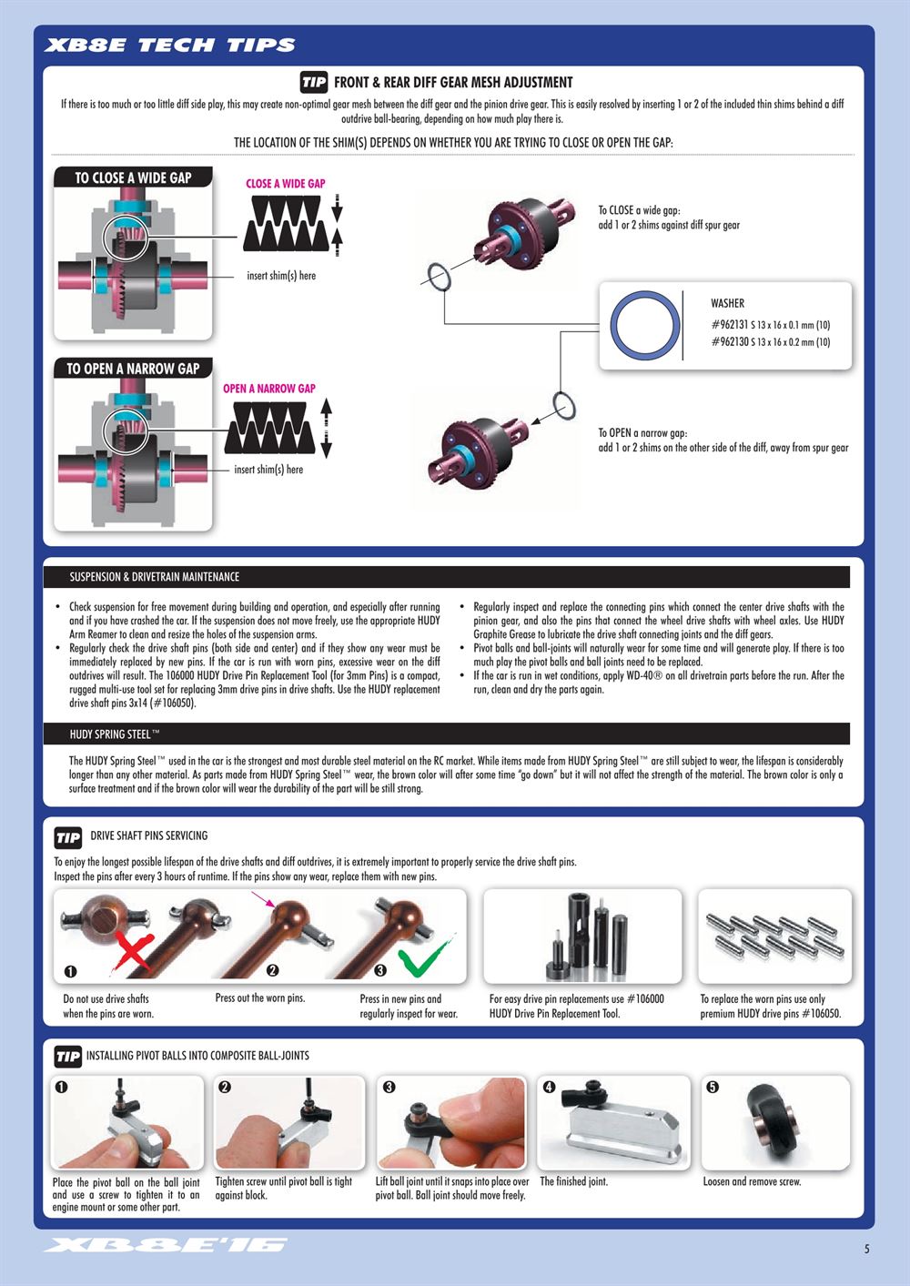 Xray - XB8E 2016 (XB8E'16) - Manual - Page 5