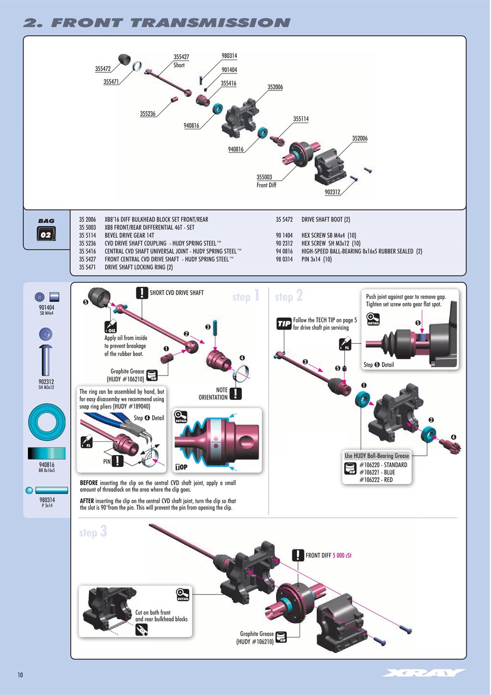 Xray - XB8E 2016 (XB8E'16) - Manual - Page 10