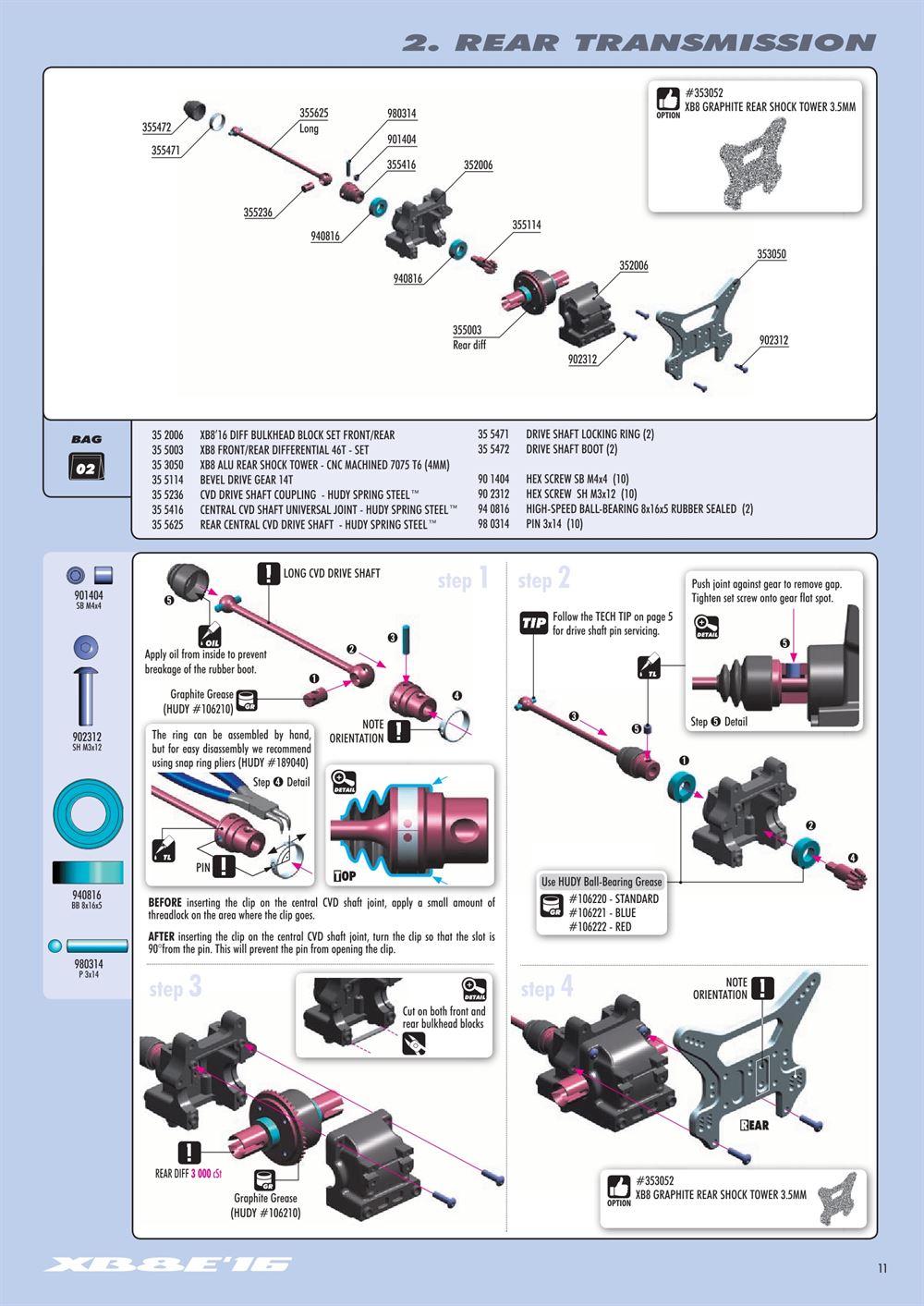 Xray - XB8E 2016 (XB8E'16) - Manual - Page 11