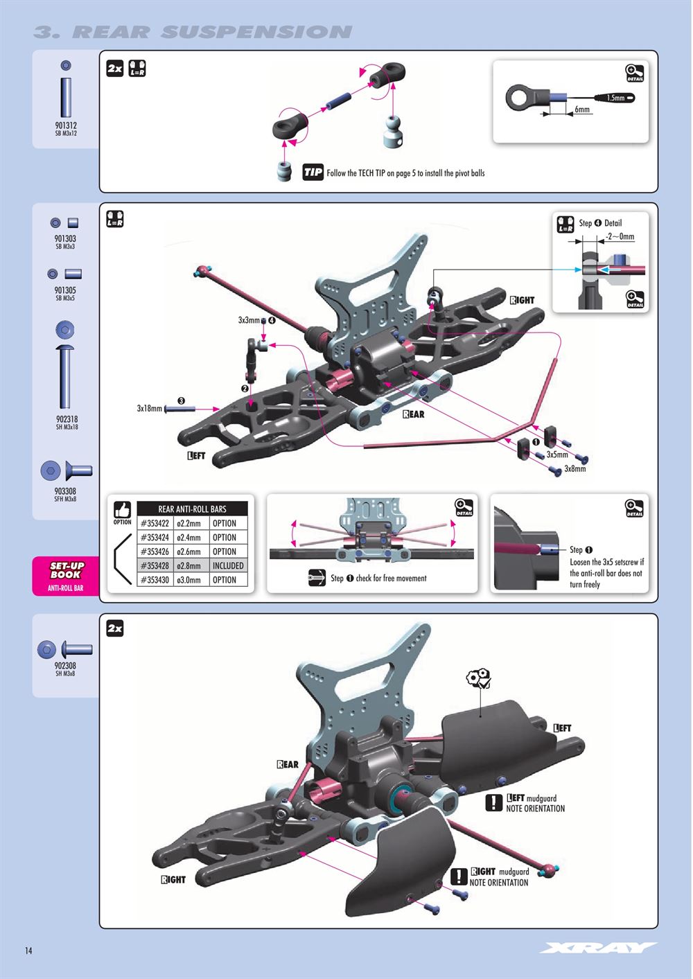 Xray - XB8E 2016 (XB8E'16) - Manual - Page 14
