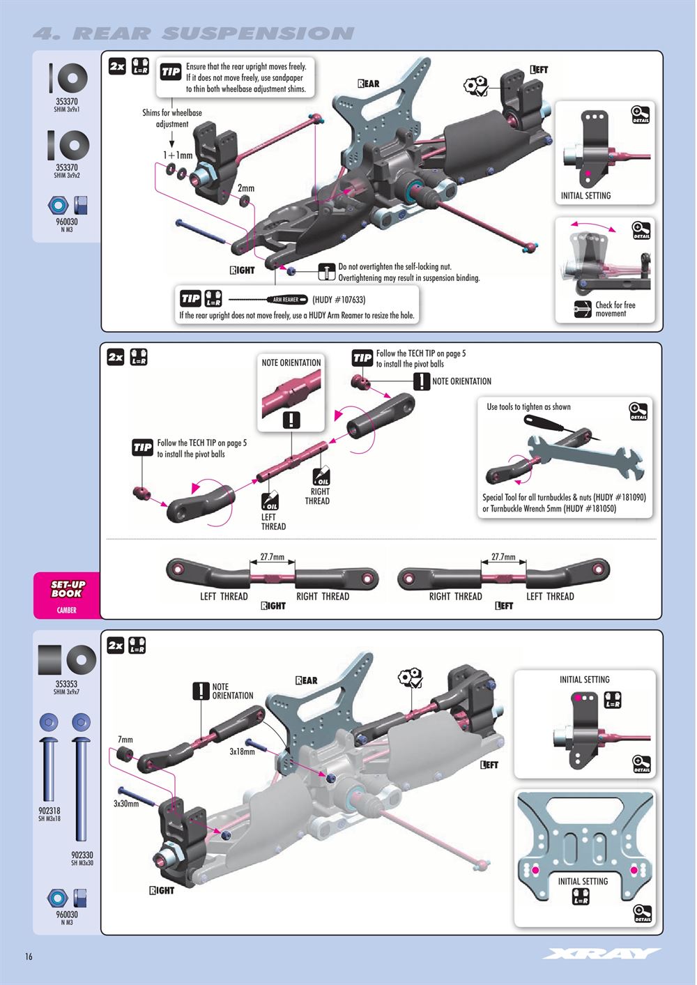 Xray - XB8E 2016 (XB8E'16) - Manual - Page 16