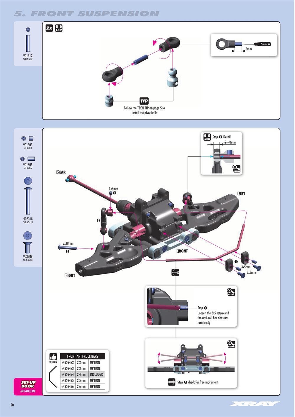 Xray - XB8E 2016 (XB8E'16) - Manual - Page 20