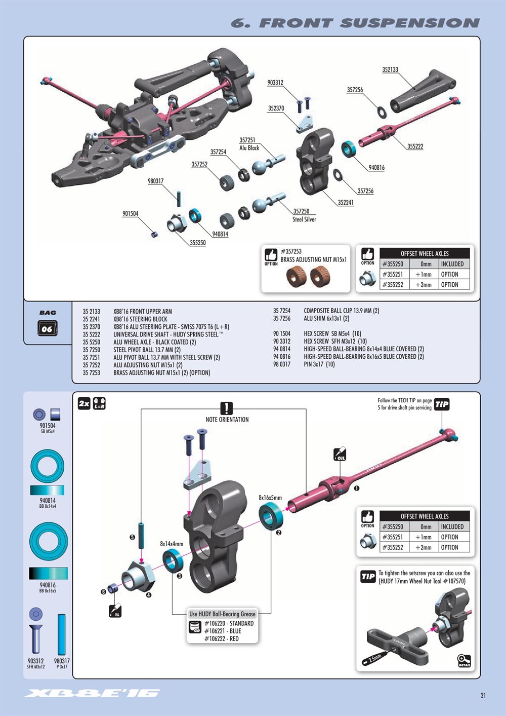 Xray - XB8E 2016 (XB8E'16) - Manual - Page 21