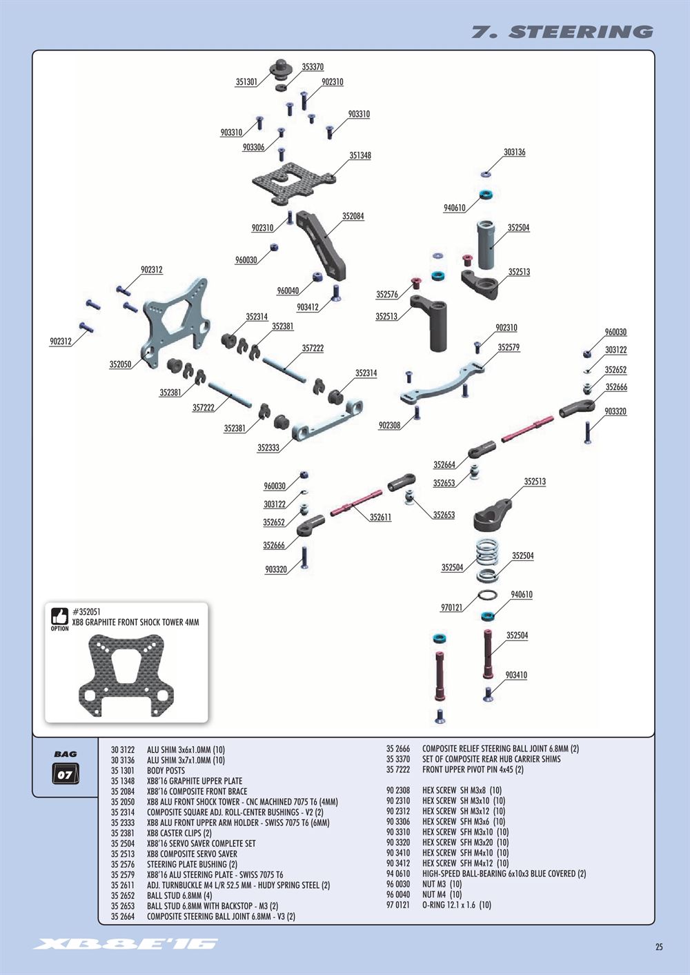 Xray - XB8E 2016 (XB8E'16) - Manual - Page 25