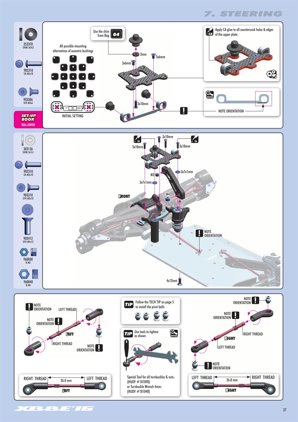 Xray - XB8E 2016 (XB8E'16) - Manual - Page 27