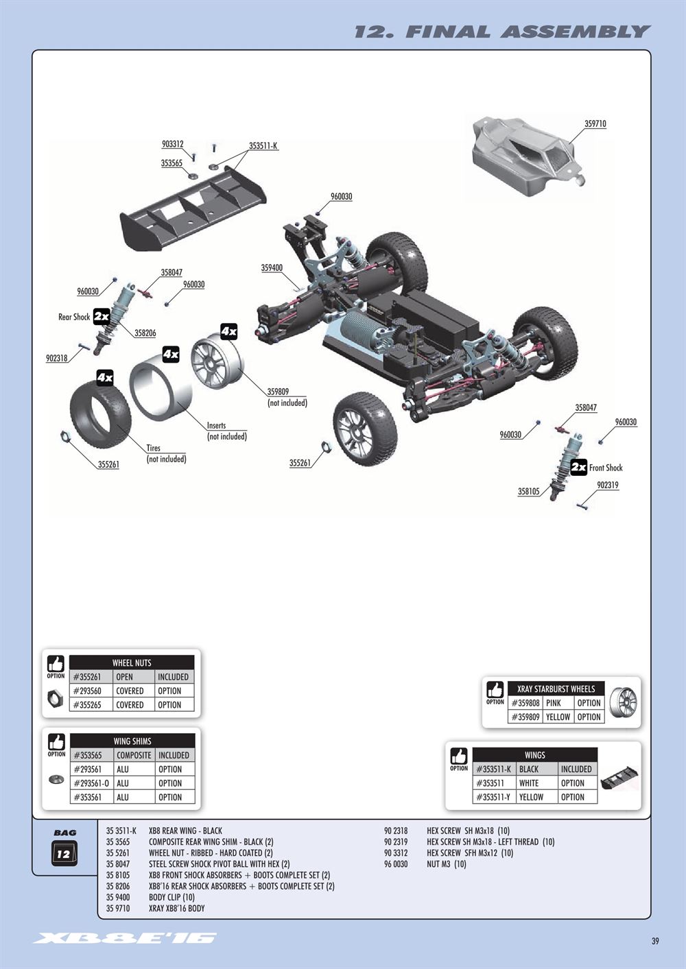 Xray - XB8E 2016 (XB8E'16) - Manual - Page 39