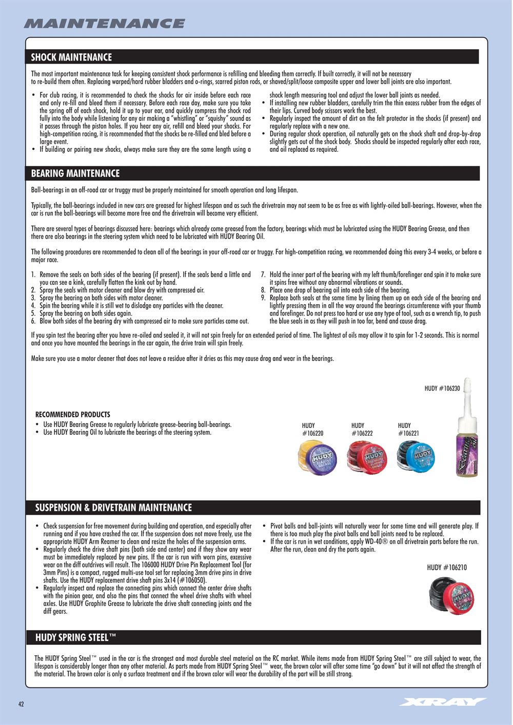 Xray - XB8E 2016 (XB8E'16) - Manual - Page 42