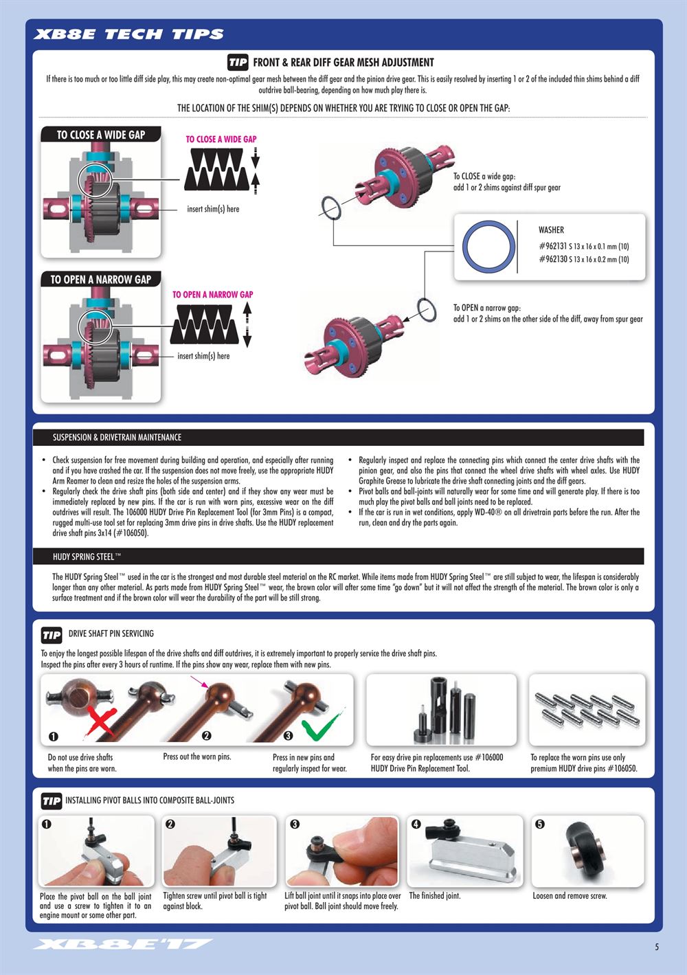 Xray - XB8E 2017 (XB8E'17) - Manual - Page 5