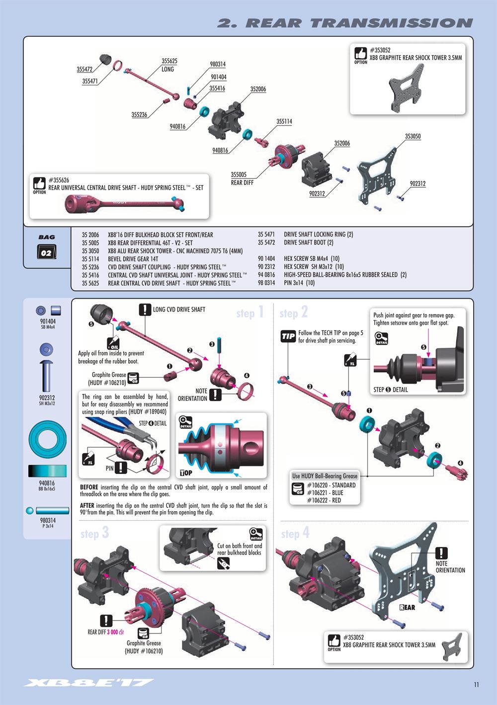 Xray - XB8E 2017 (XB8E'17) - Manual - Page 11