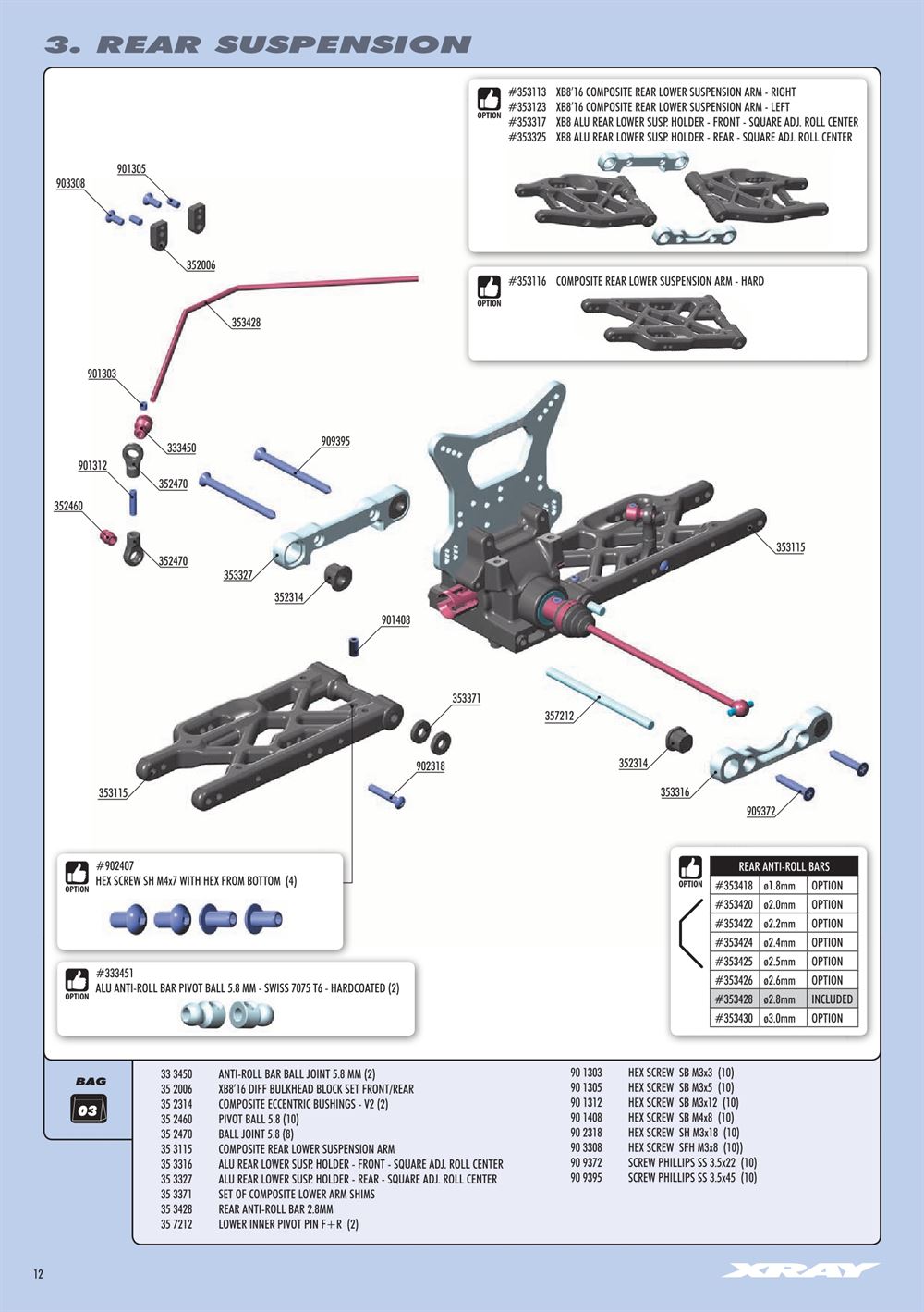Xray - XB8E 2017 (XB8E'17) - Manual - Page 12