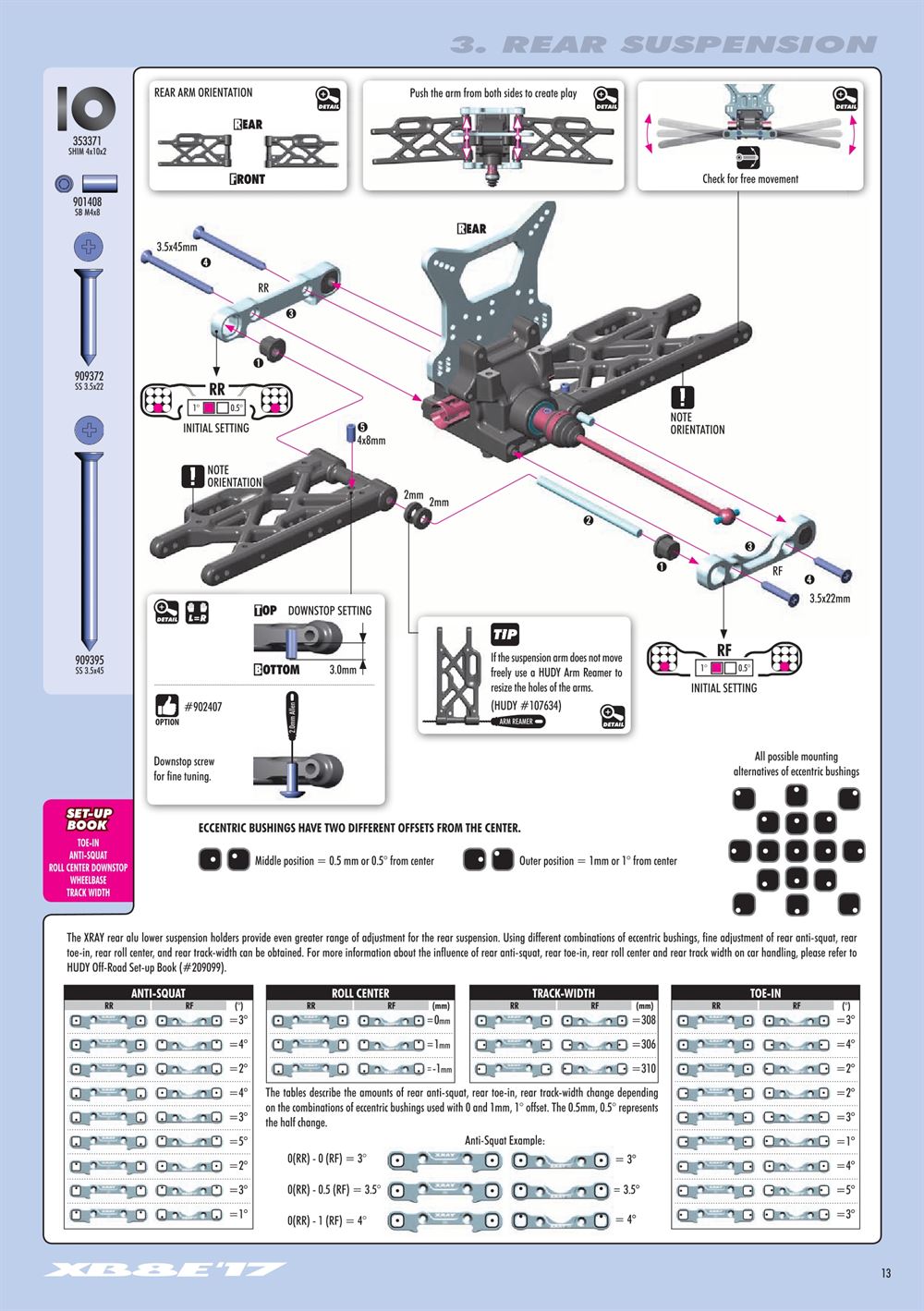 Xray - XB8E 2017 (XB8E'17) - Manual - Page 13