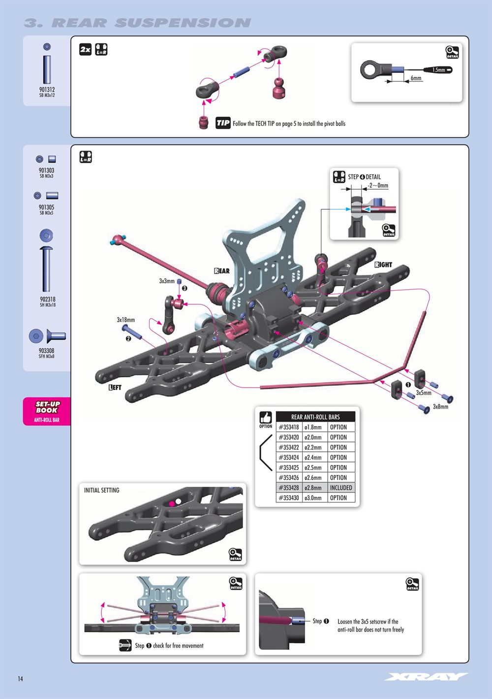 Xray - XB8E 2017 (XB8E'17) - Manual - Page 14