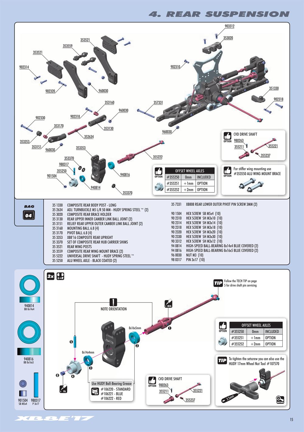 Xray - XB8E 2017 (XB8E'17) - Manual - Page 15