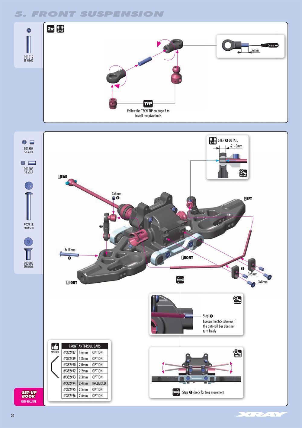 Xray - XB8E 2017 (XB8E'17) - Manual - Page 20