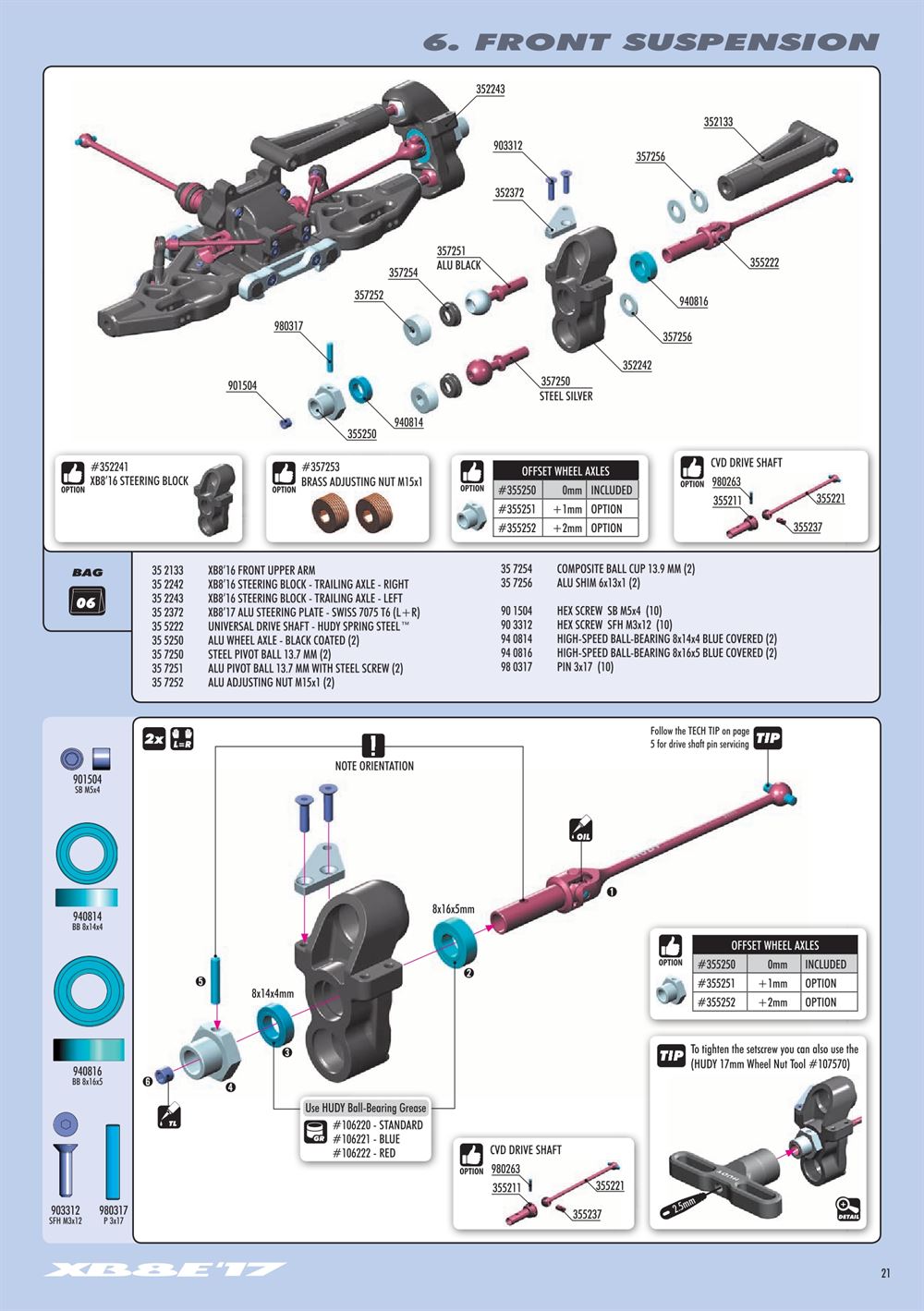 Xray - XB8E 2017 (XB8E'17) - Manual - Page 21