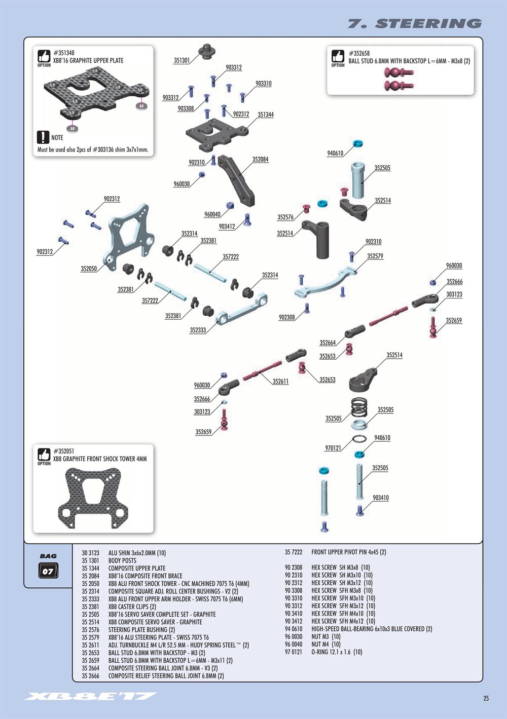Xray - XB8E 2017 (XB8E'17) - Manual - Page 25