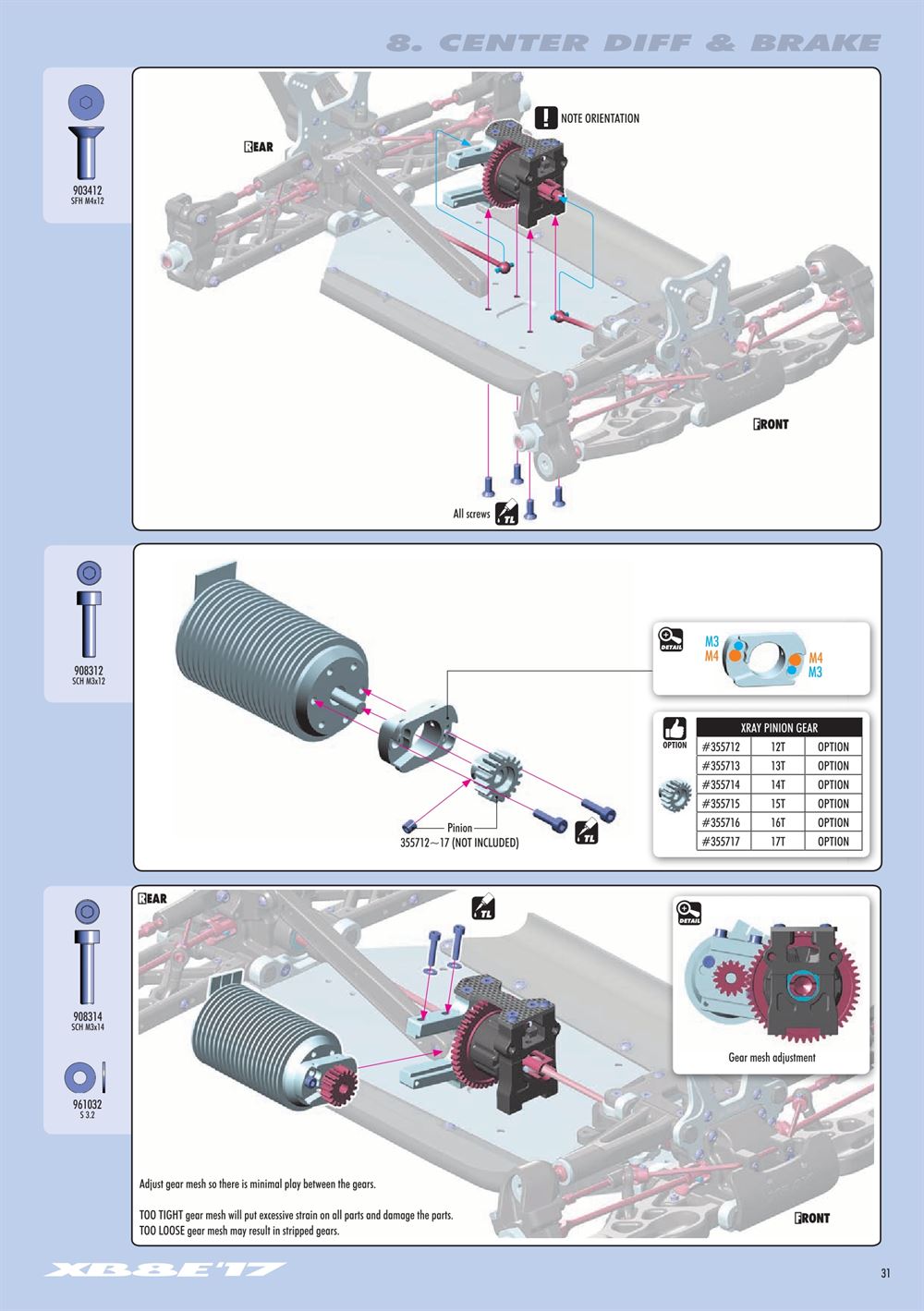 Xray - XB8E 2017 (XB8E'17) - Manual - Page 31
