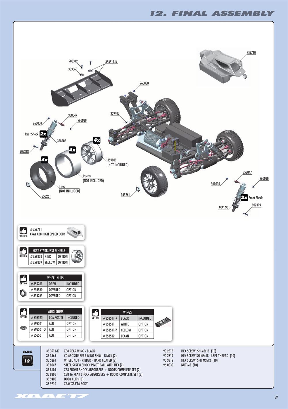 Xray - XB8E 2017 (XB8E'17) - Manual - Page 39
