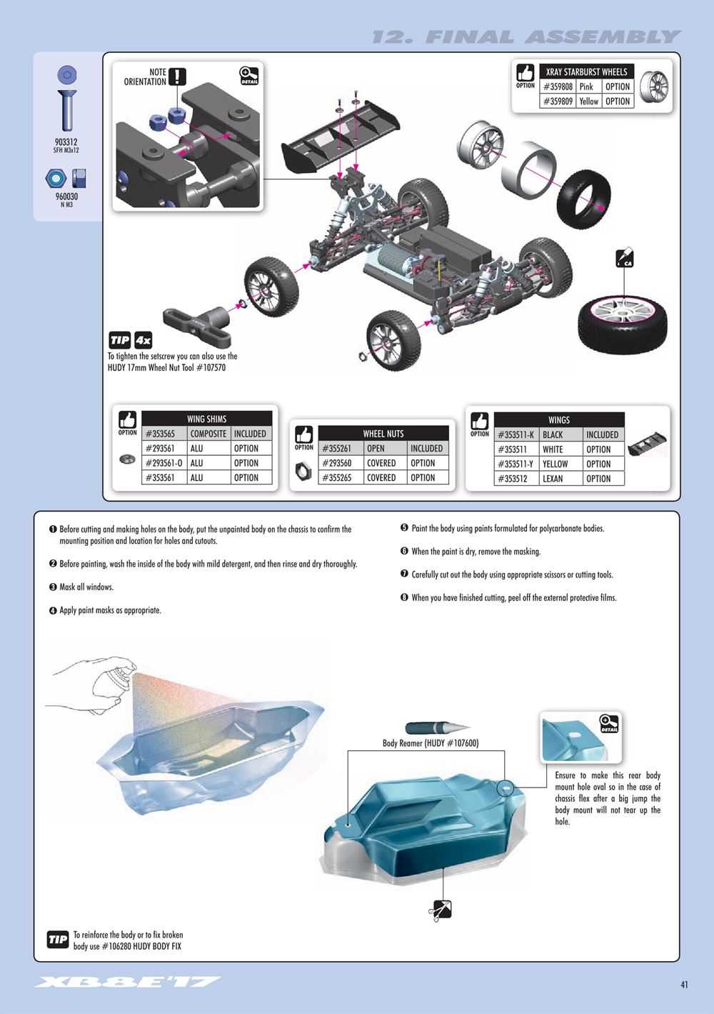 Xray - XB8E 2017 (XB8E'17) - Manual - Page 41