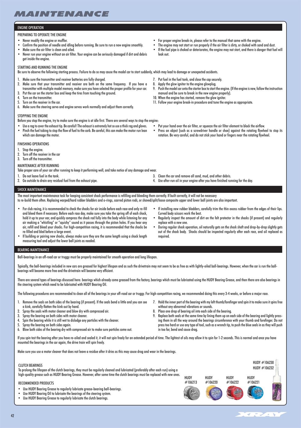 Xray - XB8E 2017 (XB8E'17) - Manual - Page 42