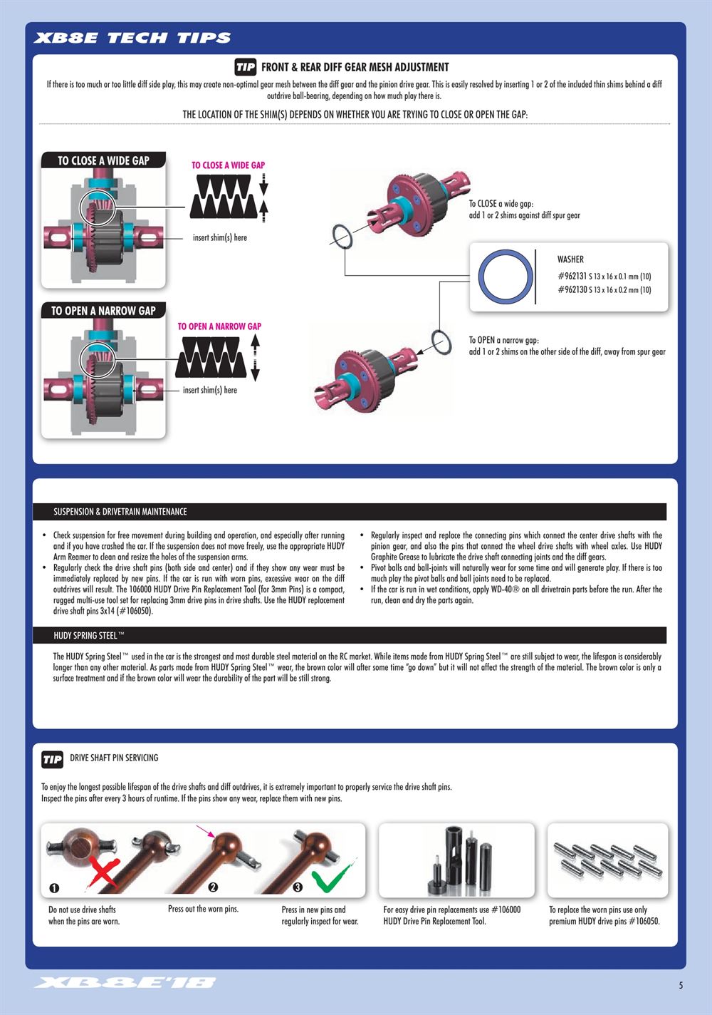 Xray - XB8E 2018 (XB8E'18) - Manual - Page 5