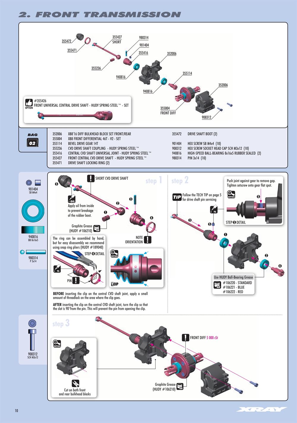 Xray - XB8E 2018 (XB8E'18) - Manual - Page 10