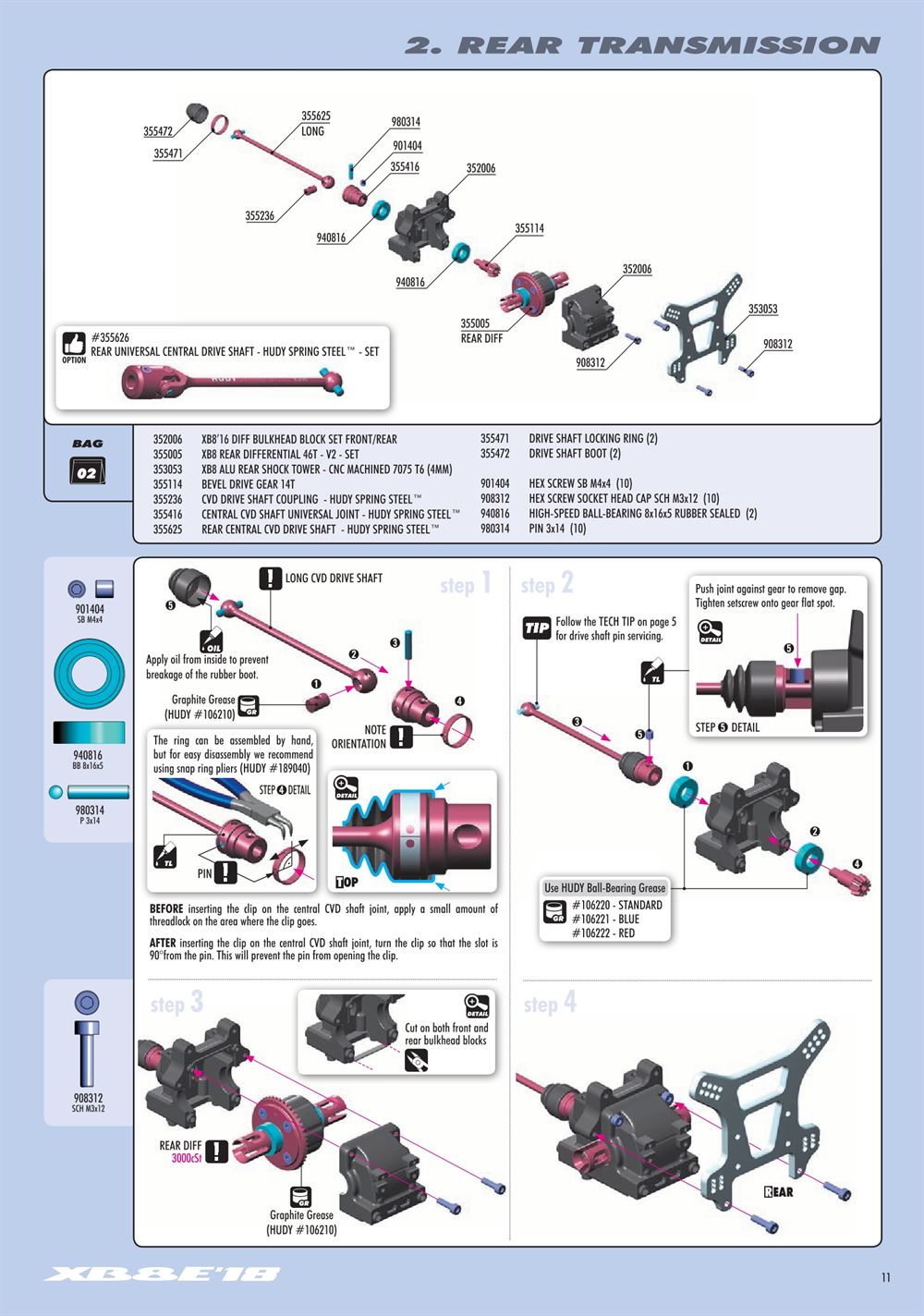 Xray - XB8E 2018 (XB8E'18) - Manual - Page 11