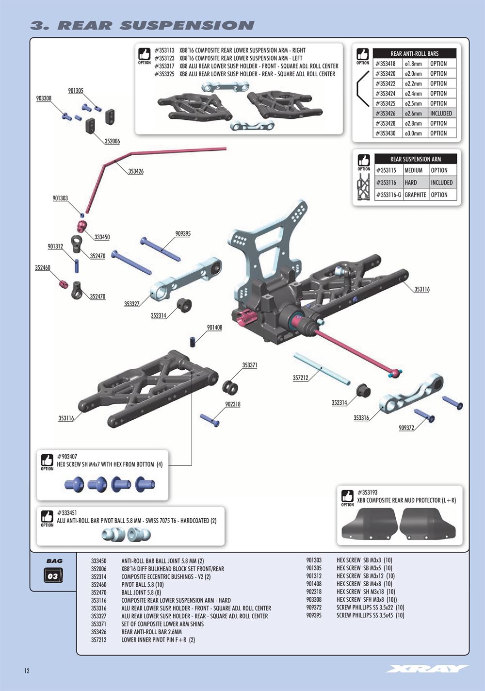 Xray - XB8E 2018 (XB8E'18) - Manual - Page 12