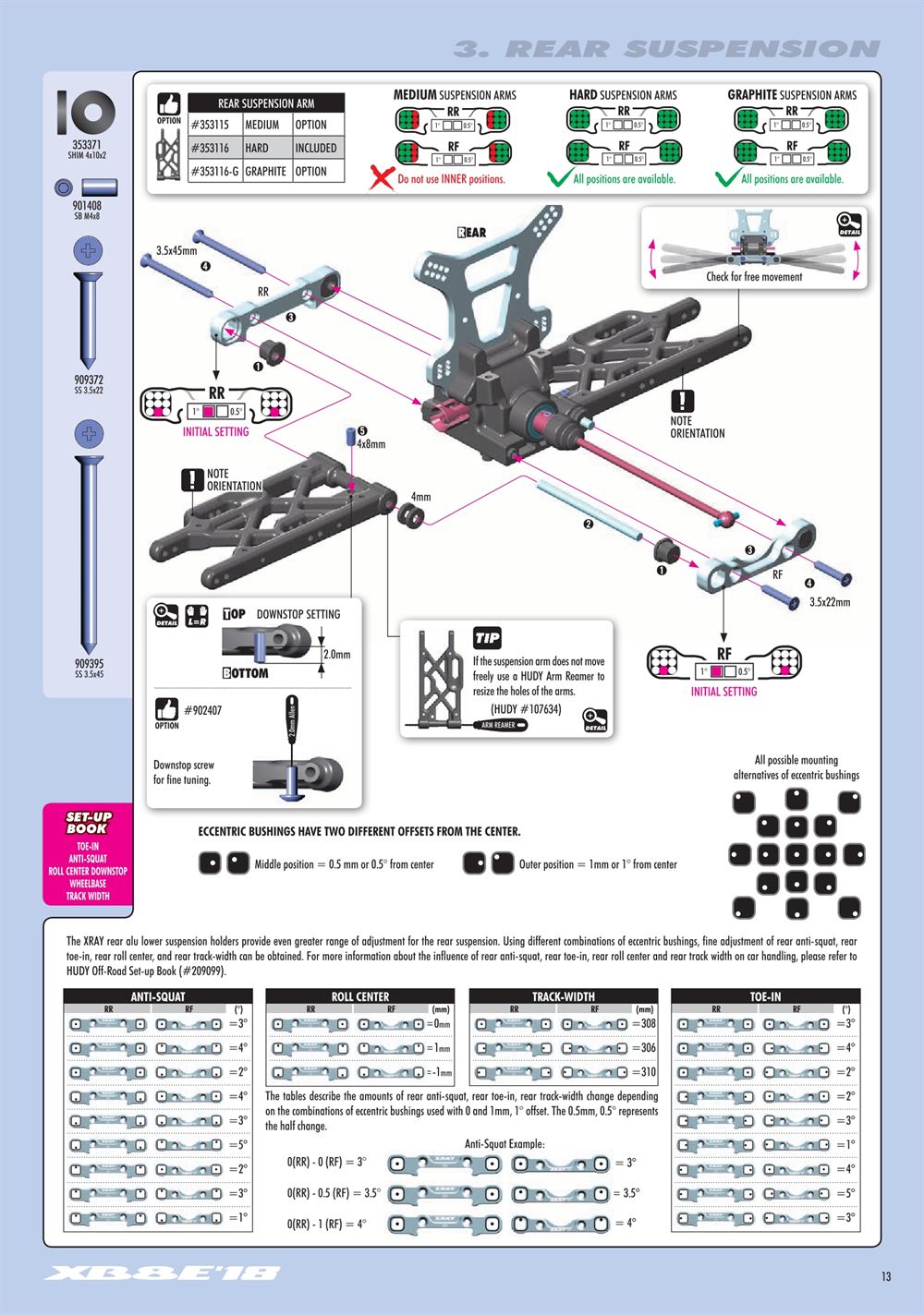 Xray - XB8E 2018 (XB8E'18) - Manual - Page 13