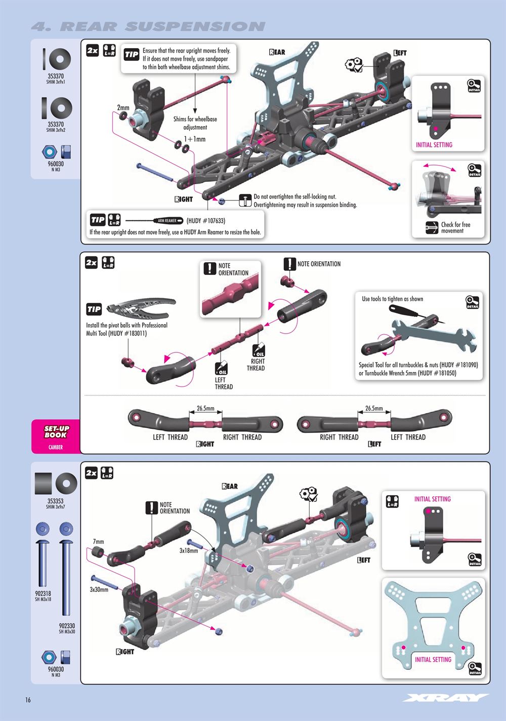 Xray - XB8E 2018 (XB8E'18) - Manual - Page 16