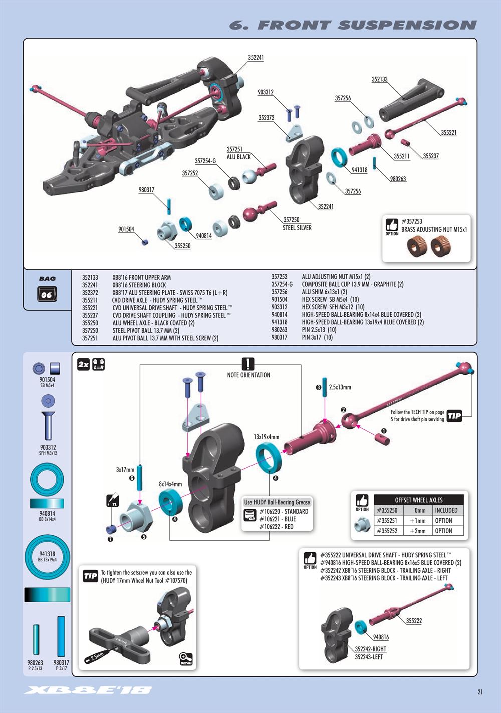 Xray - XB8E 2018 (XB8E'18) - Manual - Page 21