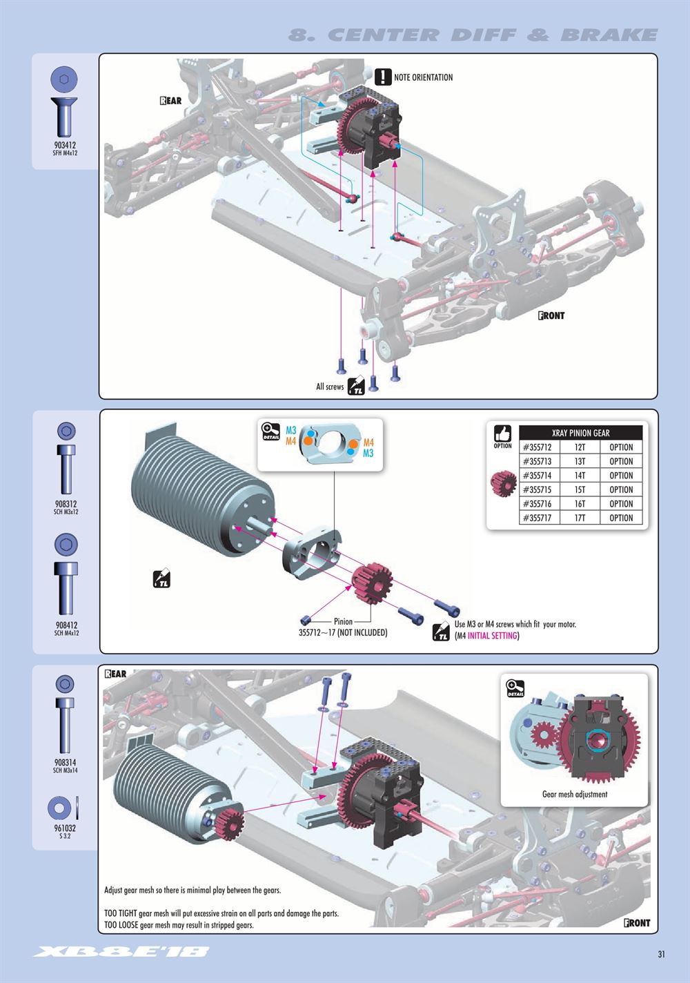 Xray - XB8E 2018 (XB8E'18) - Manual - Page 31
