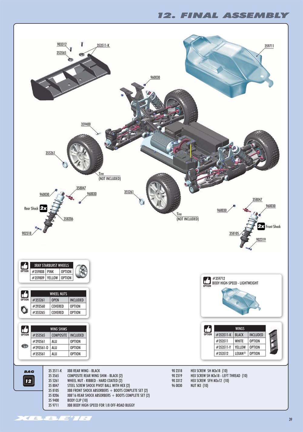 Xray - XB8E 2018 (XB8E'18) - Manual - Page 39
