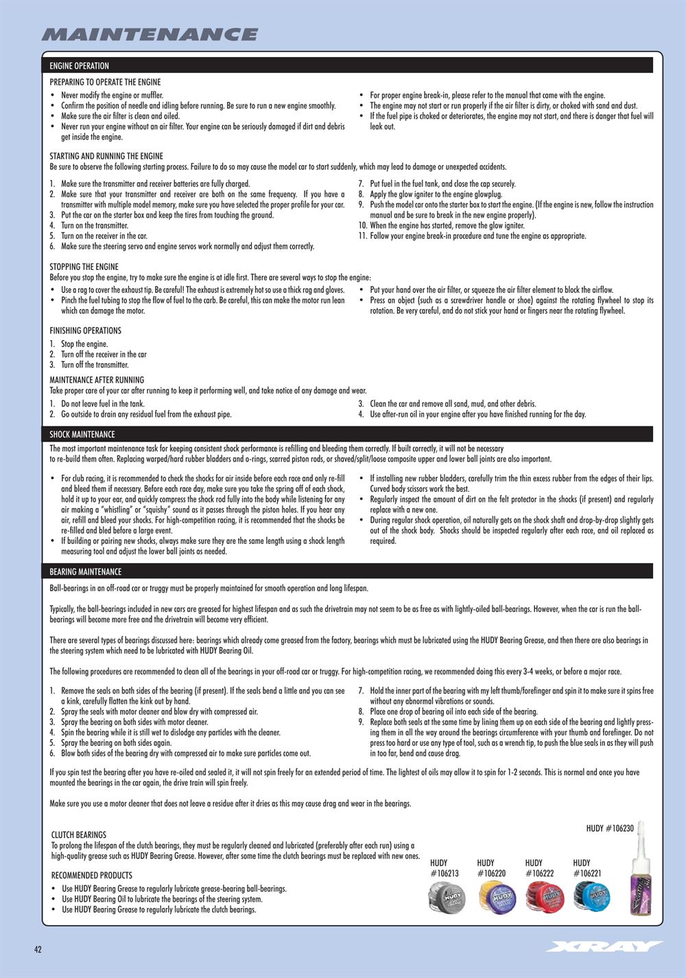 Xray - XB8E 2018 (XB8E'18) - Manual - Page 42