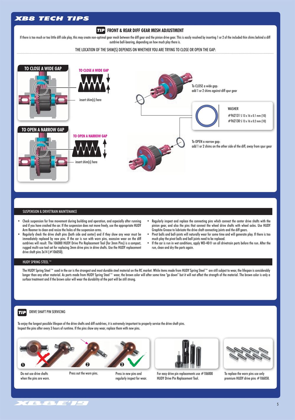 Xray - XB8E 2019 (XB8E'19) - Manual - Page 5