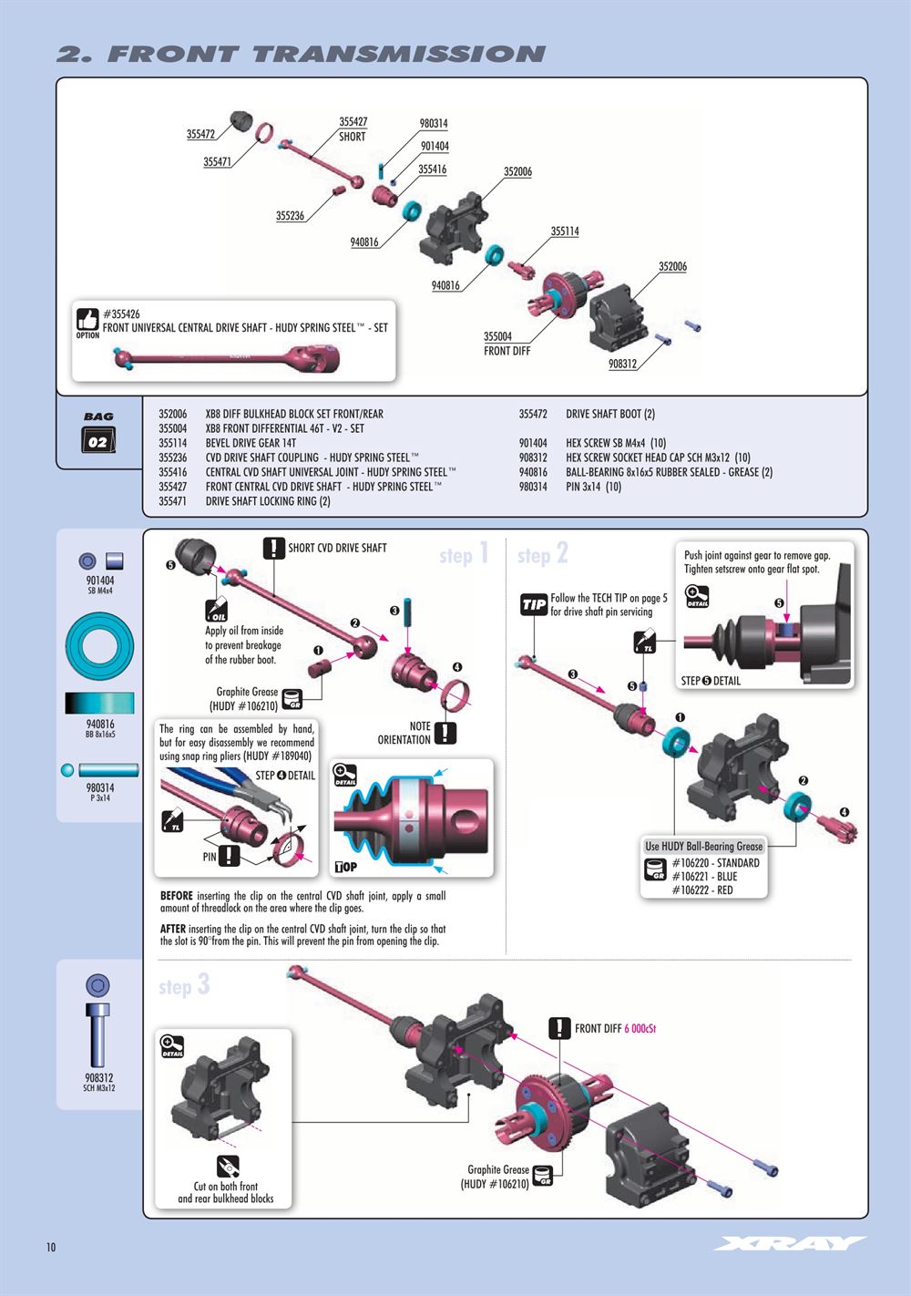 Xray - XB8E 2019 (XB8E'19) - Manual - Page 10