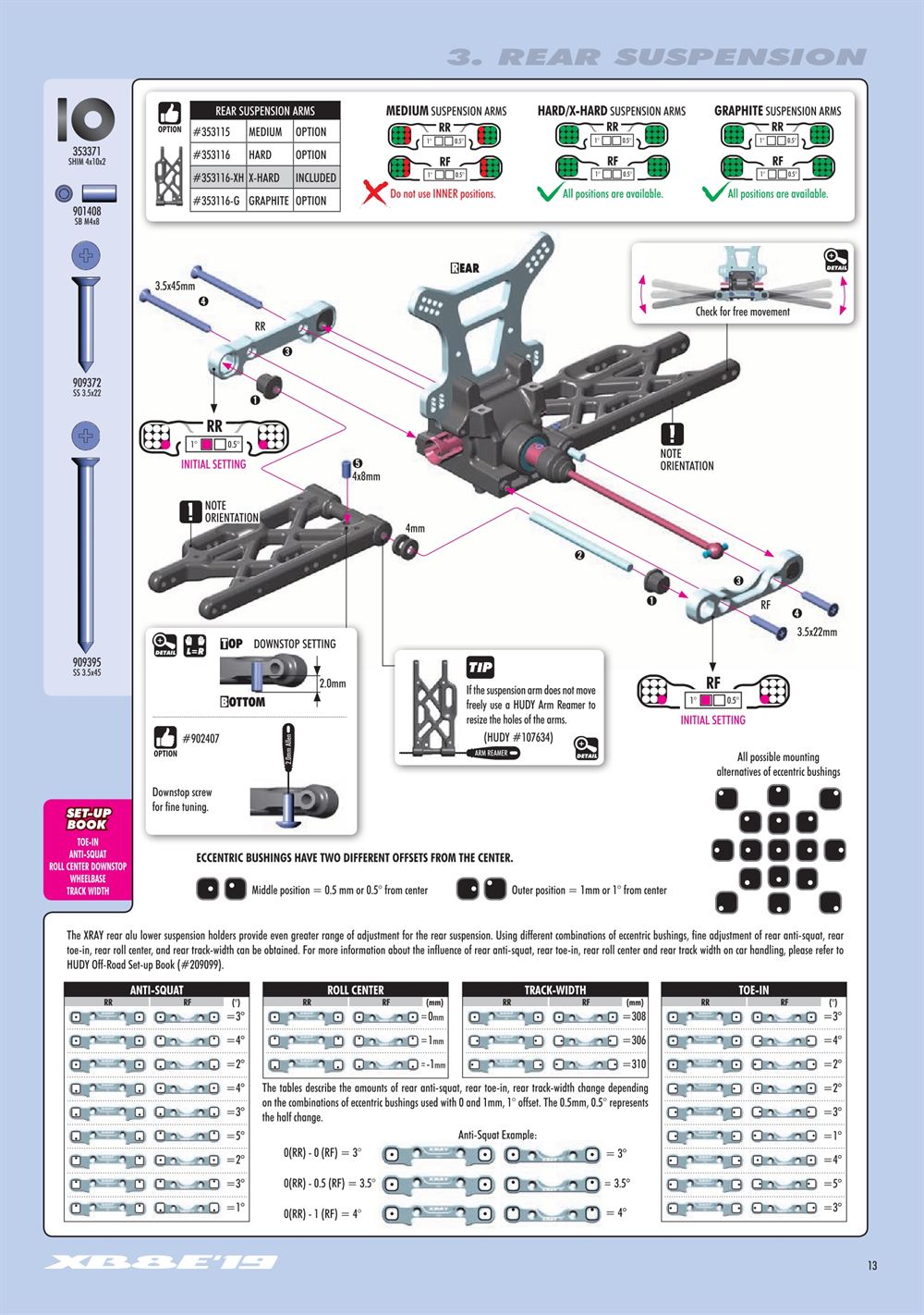 Xray - XB8E 2019 (XB8E'19) - Manual - Page 13