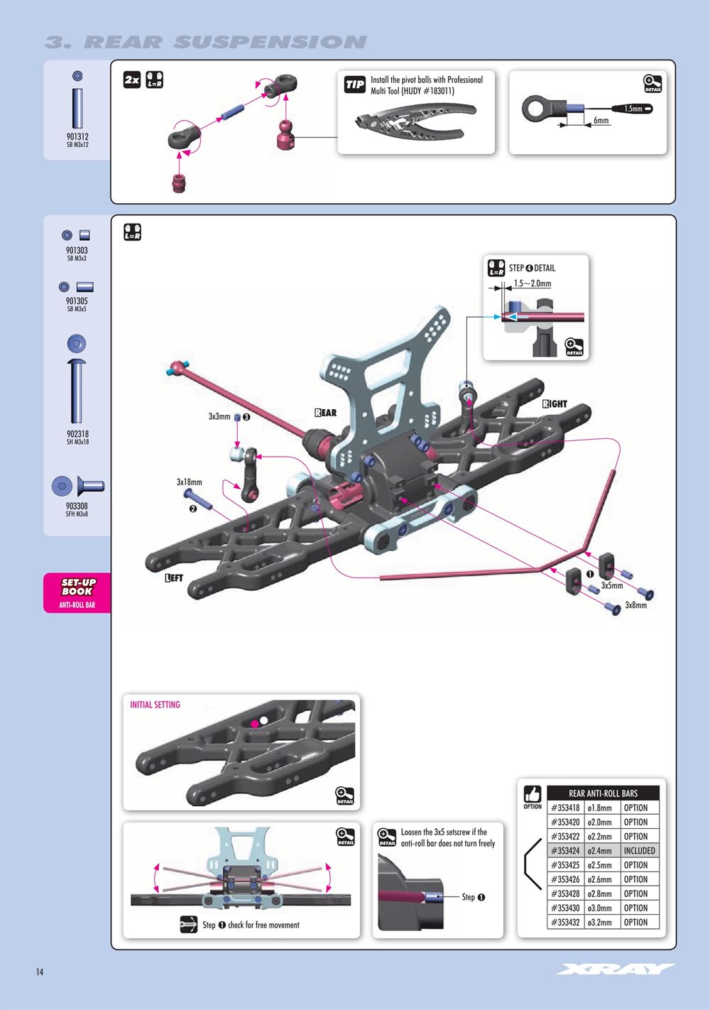 Xray - XB8E 2019 (XB8E'19) - Manual - Page 14