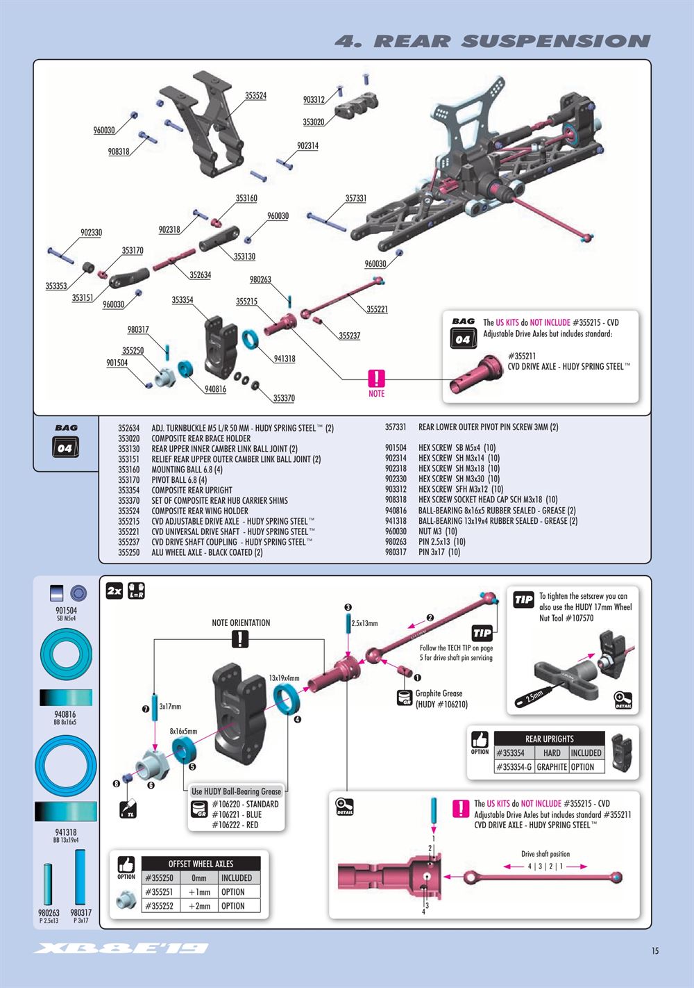 Xray - XB8E 2019 (XB8E'19) - Manual - Page 15