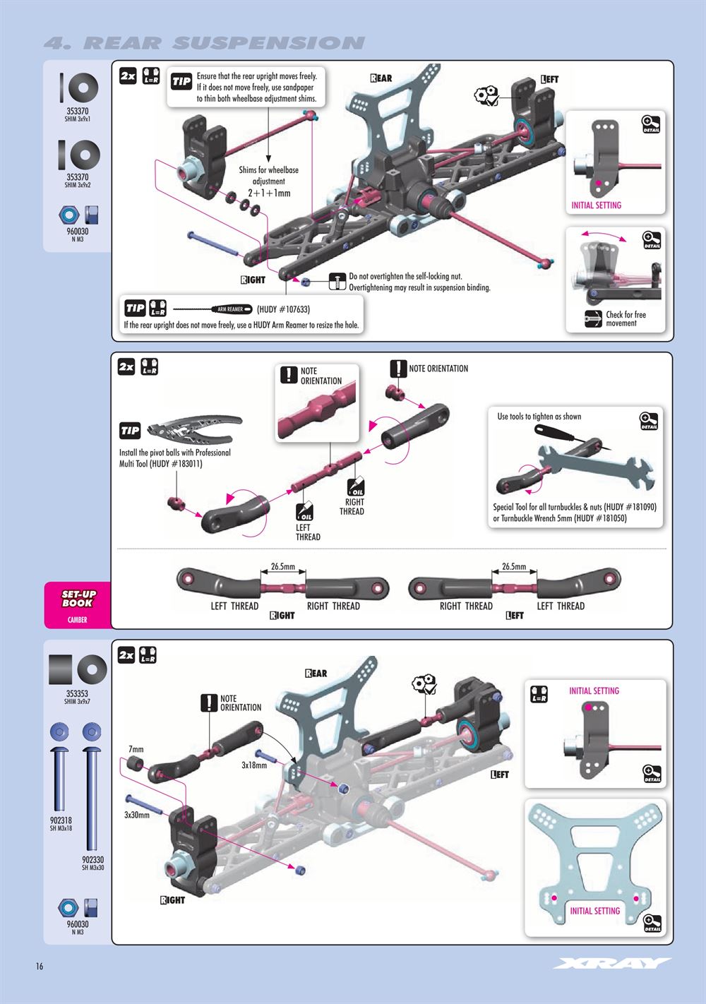 Xray - XB8E 2019 (XB8E'19) - Manual - Page 16